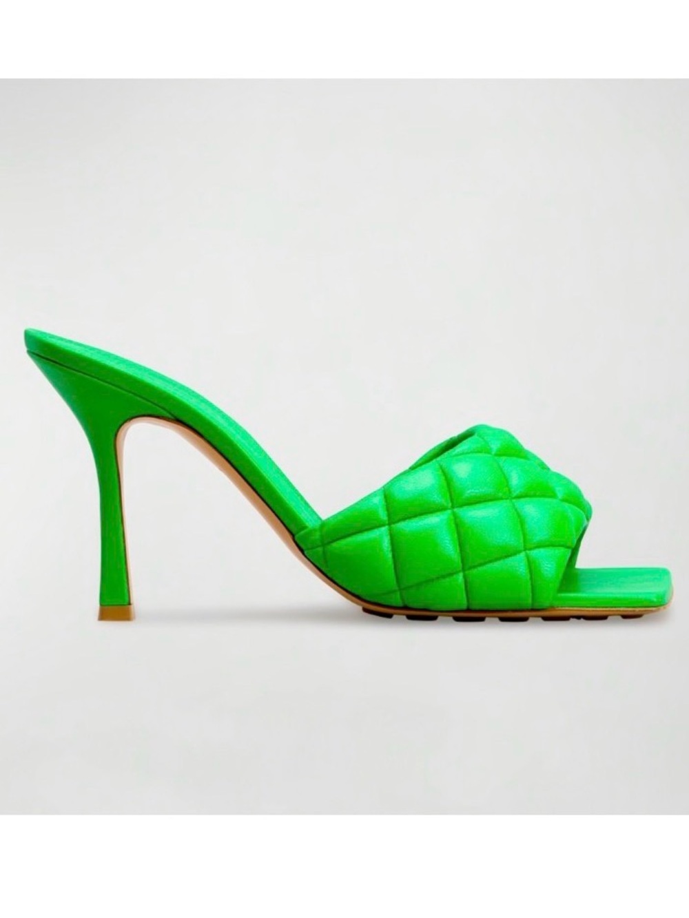 Bottega Veneta Green Quilted Puffy Slide New With Box Size 9.5